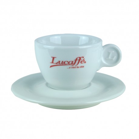 Lucaffe Cappuccino Tasse Rot/Weiss