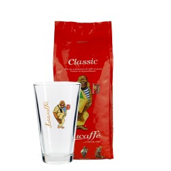 Lucaffe Classico 1000g inkl. Latte Glas